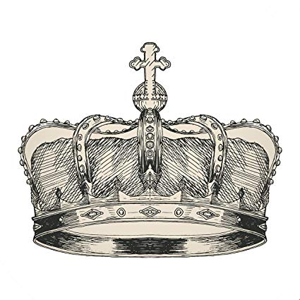 425x425 Pencil Sketch King Crown With Cross Vinyl Decal - King Crown Sketch