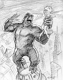 205x257 King Kong On Empire State Building - King Kong Sketch