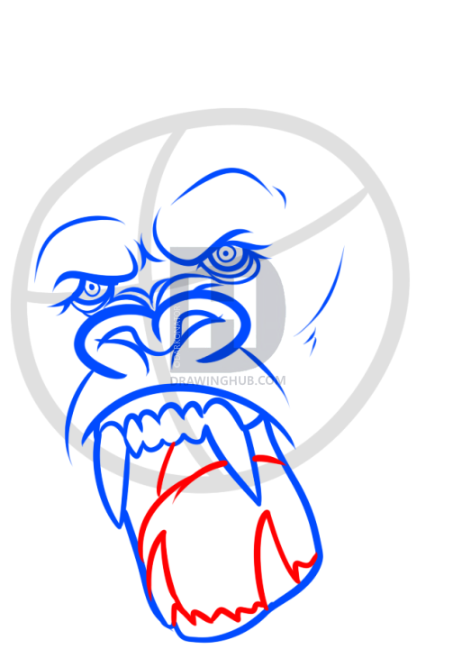 513x720 King Kong Drawing, Step By Step, Drawing Guide, By Darkonator - King Kong Sketch