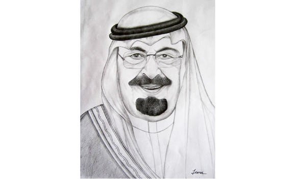 580x350 Riyadh Painter Draws Pencil Sketch Of King Arab News - King Sketch