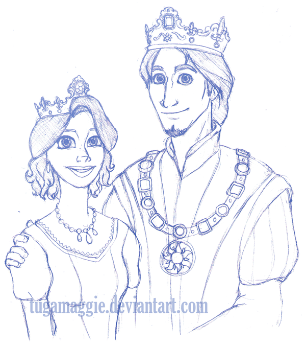 600x677 King And Queen Sketch By Tugamaggie - King Sketch