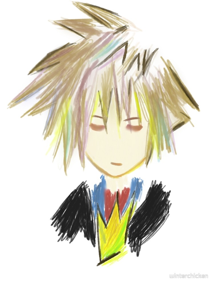 750x1000 Kingdom Hearts 2 Sora Sketch By Winterchicken Redbubble - Kingdom Hearts Sketch