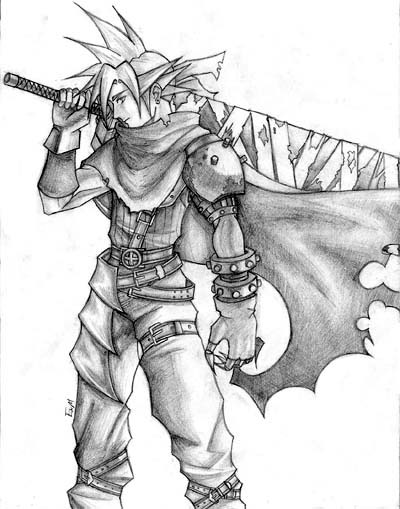 400x509 Kingdom Hearts Cloud Sketch By Ex M - Kingdom Hearts Sketch