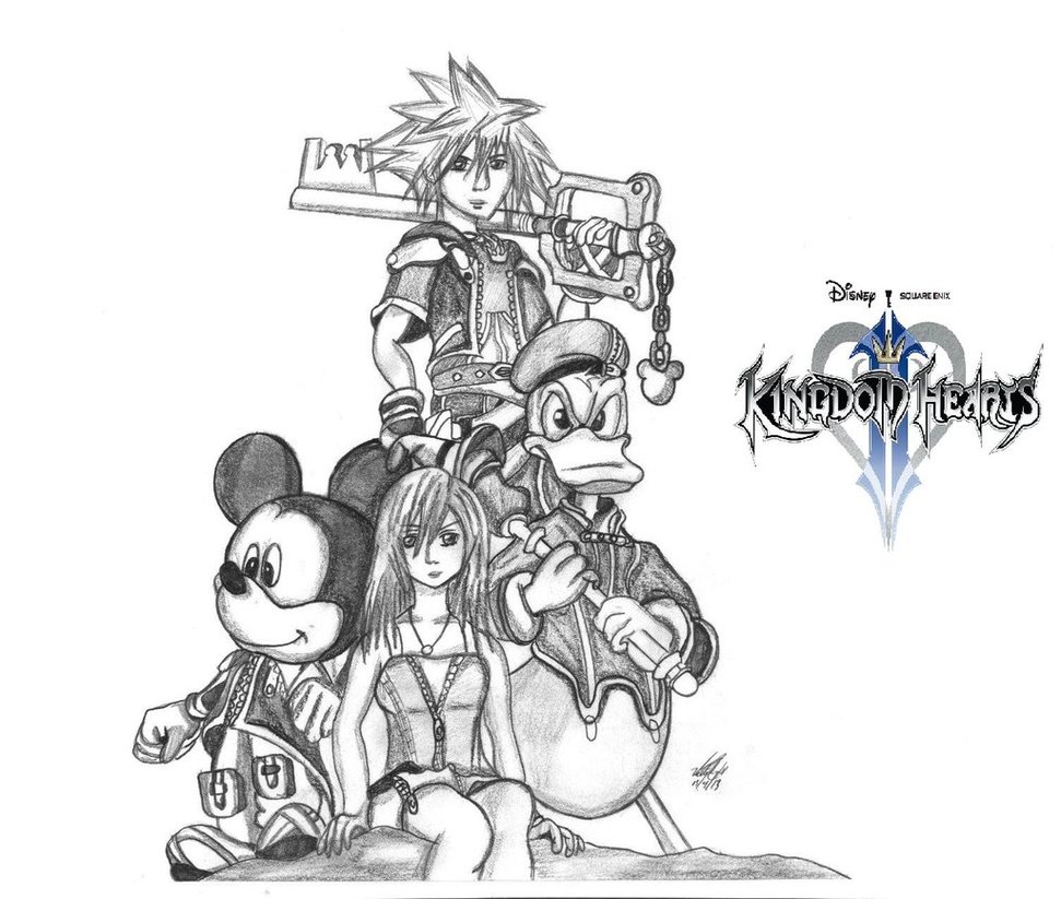971x823 Kingdom Hearts Ii (Sketch) By Goldvicblest - Kingdom Hearts Sketch
