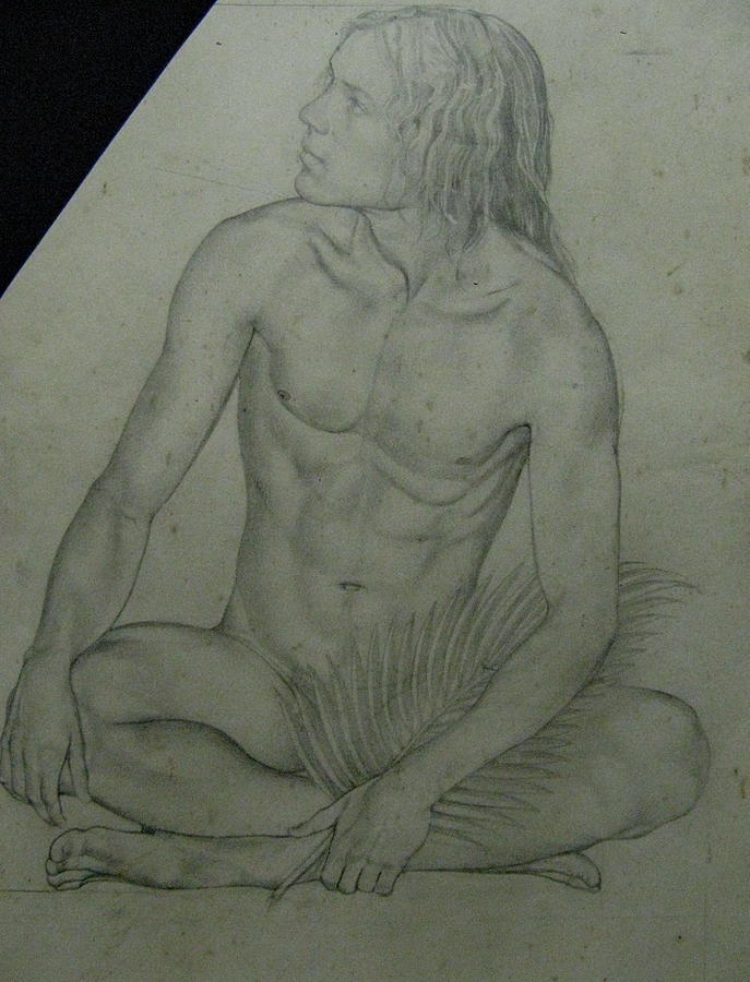 687x900 Adam Sketch To Coast I Painting By Yauhen Hubski - Kingly Figure Sketch