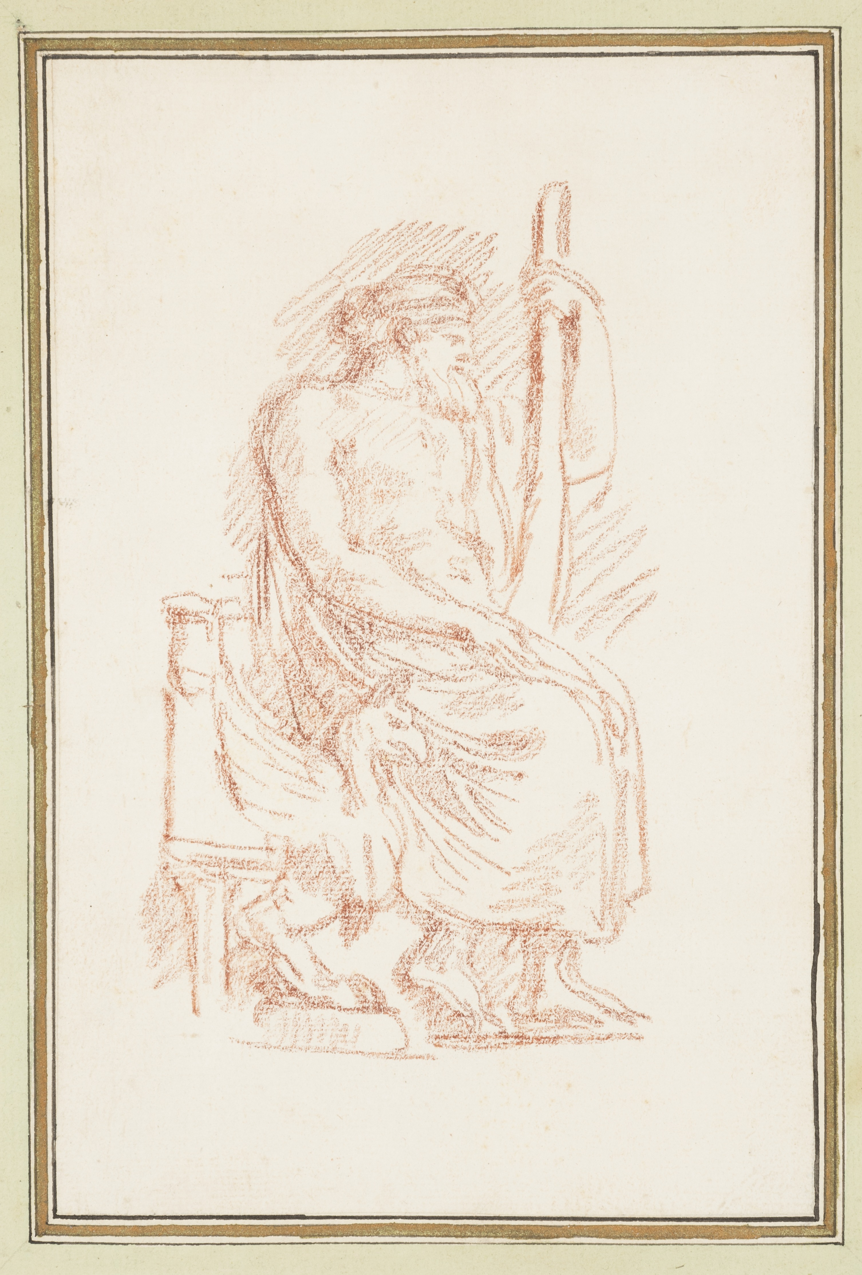 2769x4096 Drawing, Seated Kingly Figure, Ca. Objects Collection - Kingly Figure Sketch