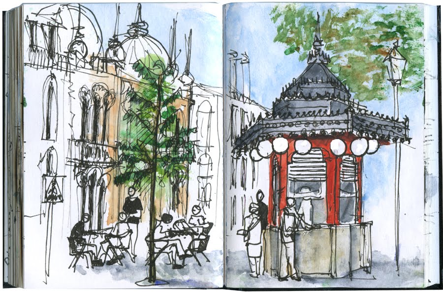 900x594 Draw Me A Kiosk Urban Sketchers - Kiosk Sketch