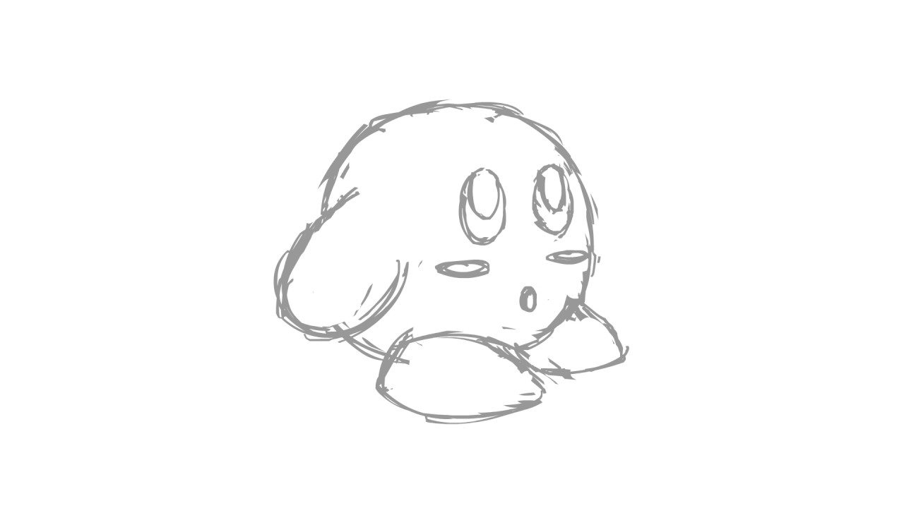 1280x720 Sketch Just Kirby Walking - Kirby Sketch