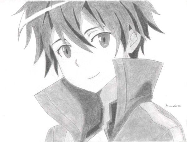 600x456 55 Beautiful Anime Drawings Anime Drawings, Art - Kirito Sketch