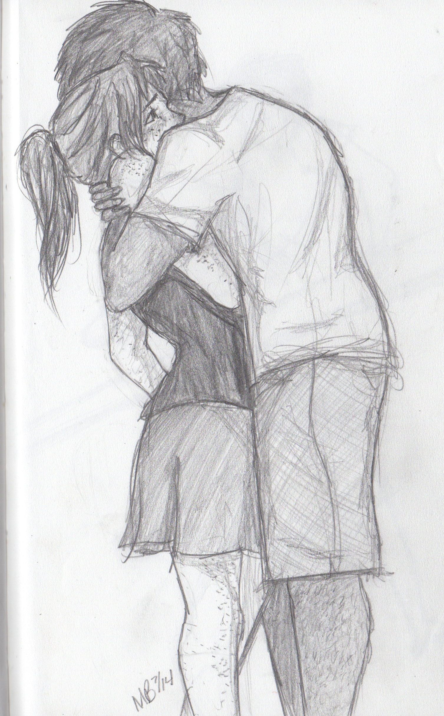 1507x2427 Pencil Drawing Sad Sketch Person Pictures - Kiss Pencil Sketch