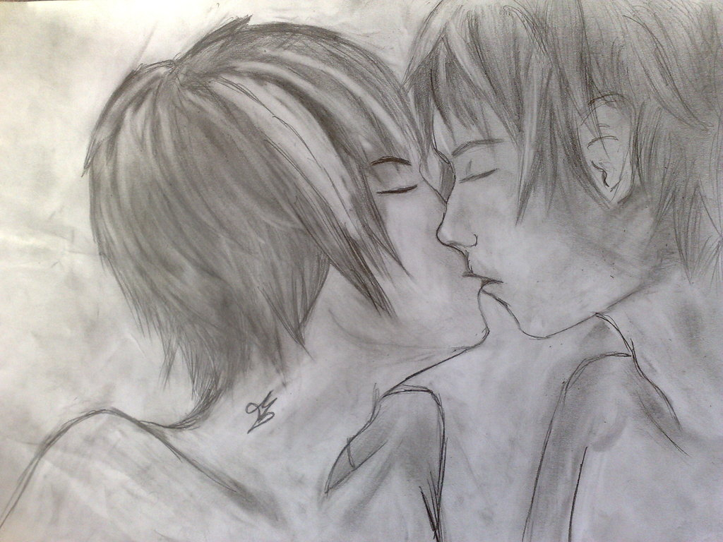 1024x768 First And Latest Pencil Sketch First Kiss Pencil Sketchmickiz On - Kiss Pencil Sketch