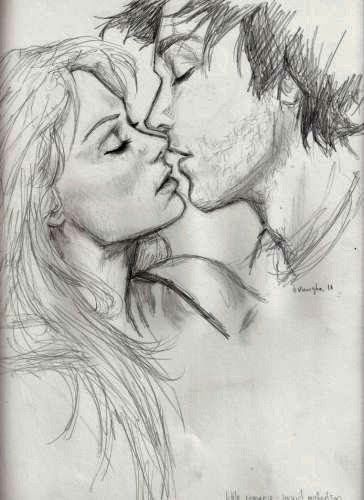 364x500 Kiss Sketch Of Boy And Girl Steemit - Kiss Sketch
