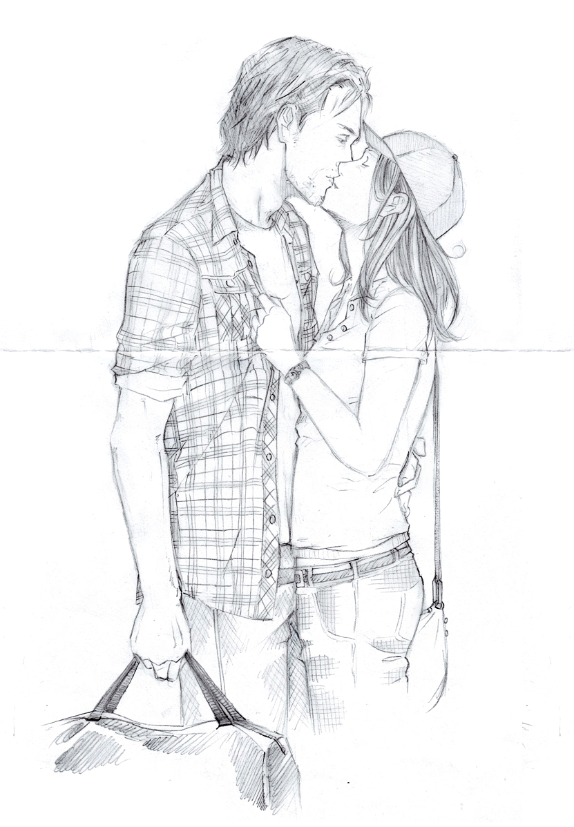831x1198 Pencil Sketches Kissing Couple Photos Love Couple Kiss Sketch - Kiss Sketch