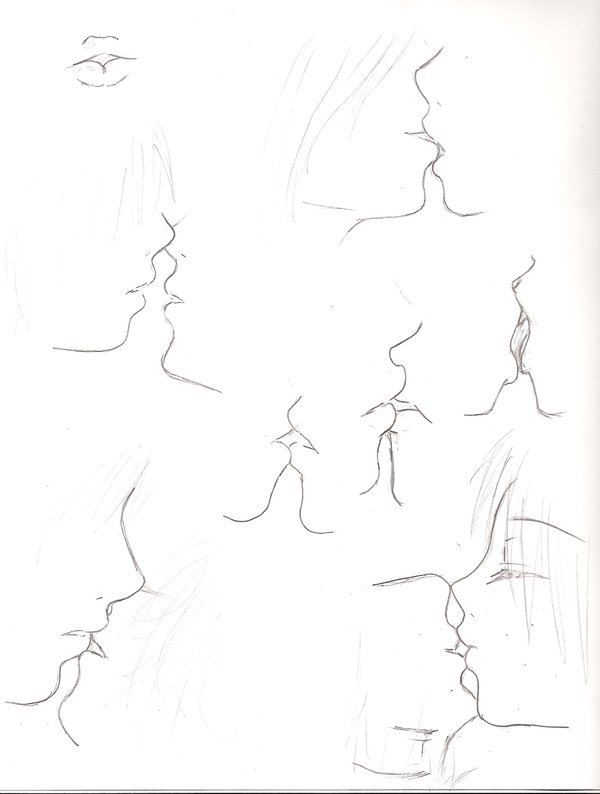 600x794 Pictures Sketches Kissing, - Kiss Sketch