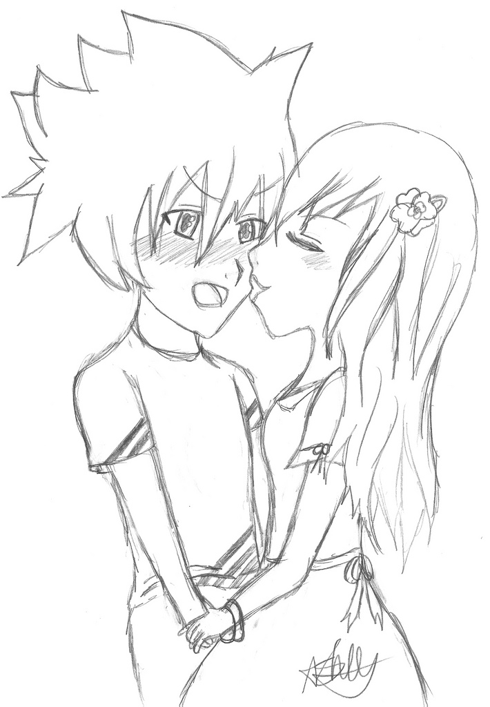 710x1024 Boy And Girl Kiss Sketch I Need To Work On It A Bit More. - Kiss Sketch