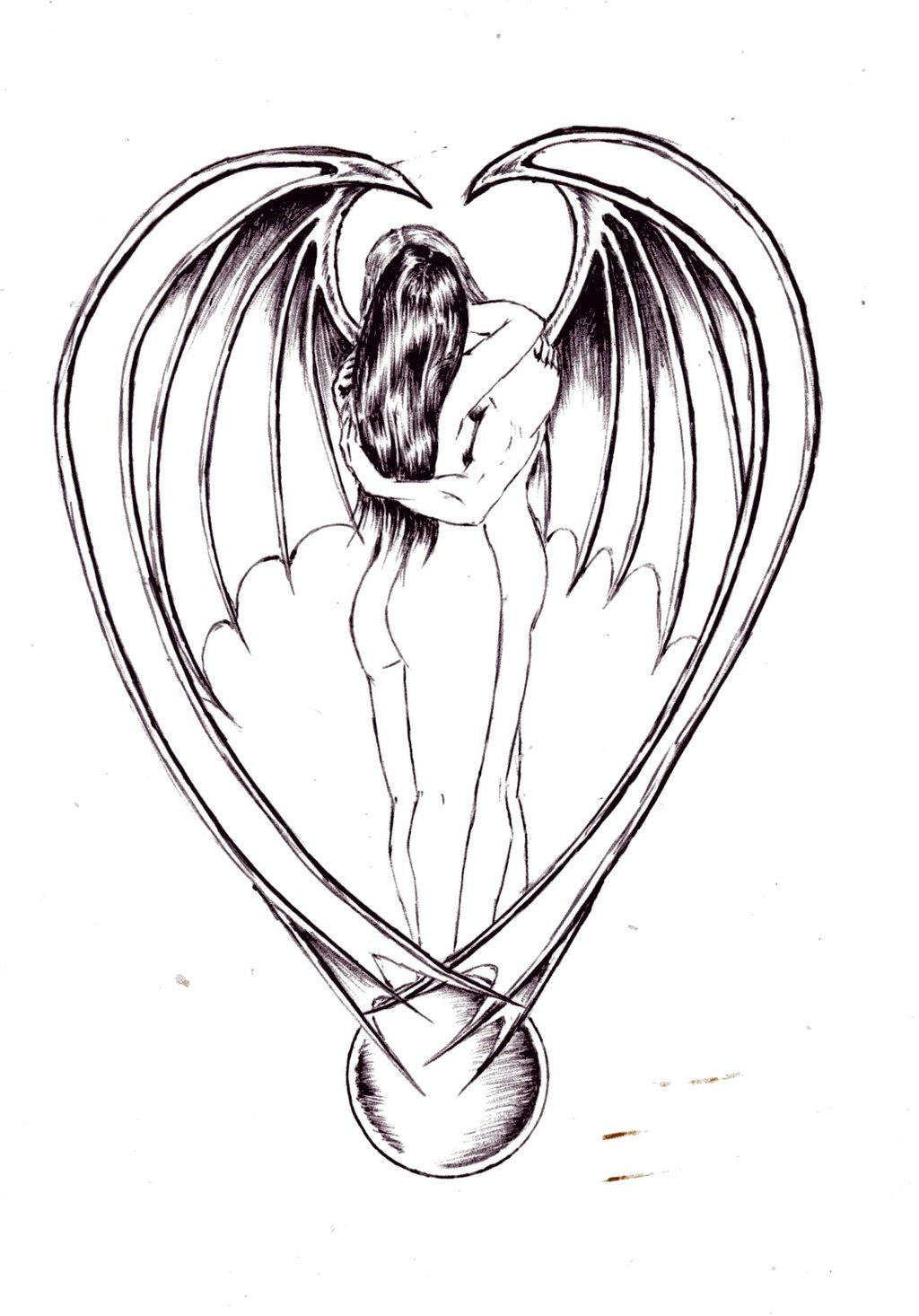 1024x1466 A Kiss - Kiss Sketch Image