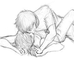 236x200 Anime Kiss Sketch - Kiss Sketch Image