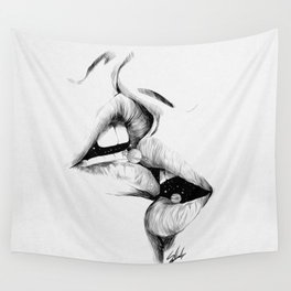 264x264 Kiss Wall Tapestries Society6 - Kissing Lips Sketch