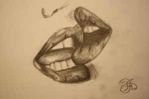 300x200 Kissing Lips Sketch - Kissing Lips Sketch
