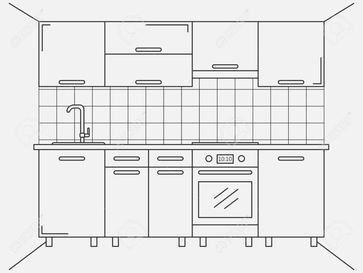 Рисование схемы кухни простые