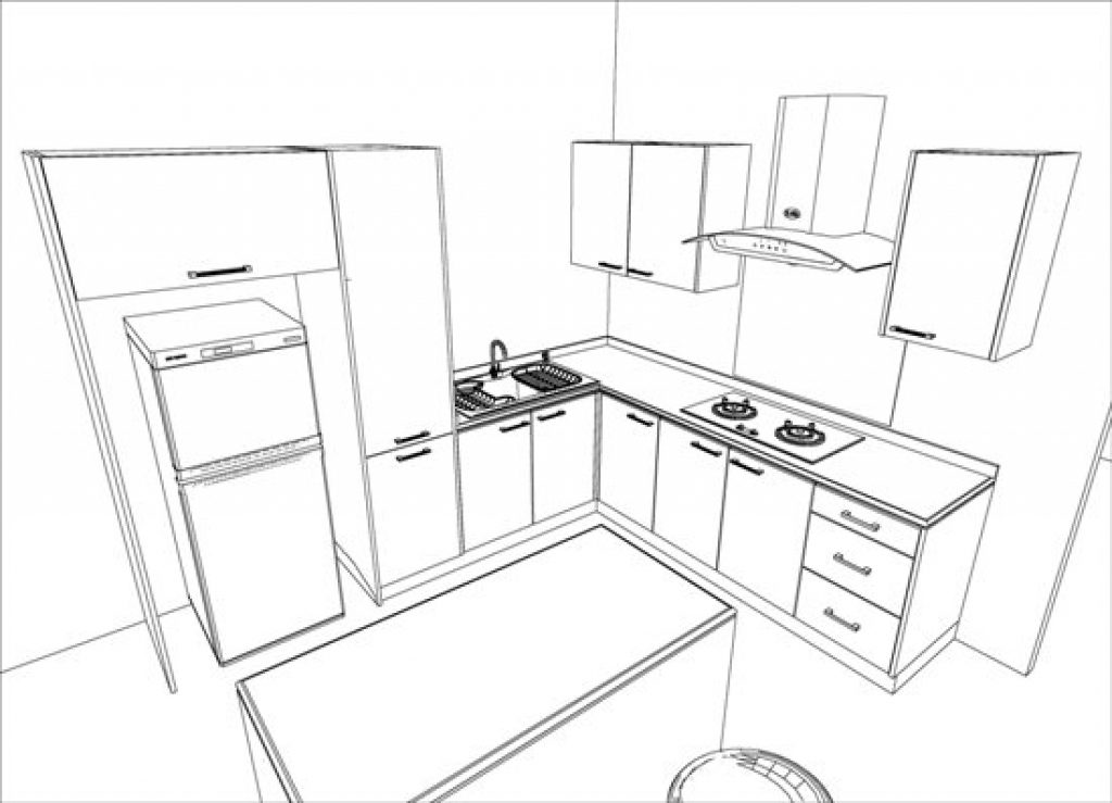 1024x739 Luxury Design Kitchen Cabinet Design Sketch - Kitchen Cabinet Sketch