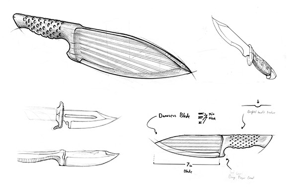 600x388 Blade Smithing On Behance - Kitchen Knife Sketch