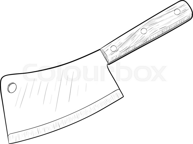 800x600 Kitchen Knife, Hand Drawn, Sketch Style, Isolated On White - Kitchen Knife Sketch
