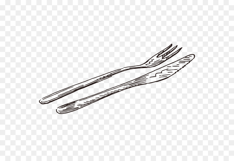 900x620 Knife Fork Cutlery - Kitchen Knife Sketch