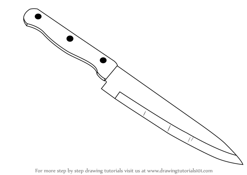 800x566 Learn How To Draw A Kitchen Knife (Everyday Objects) Step By Step - Kitchen Knife Sketch