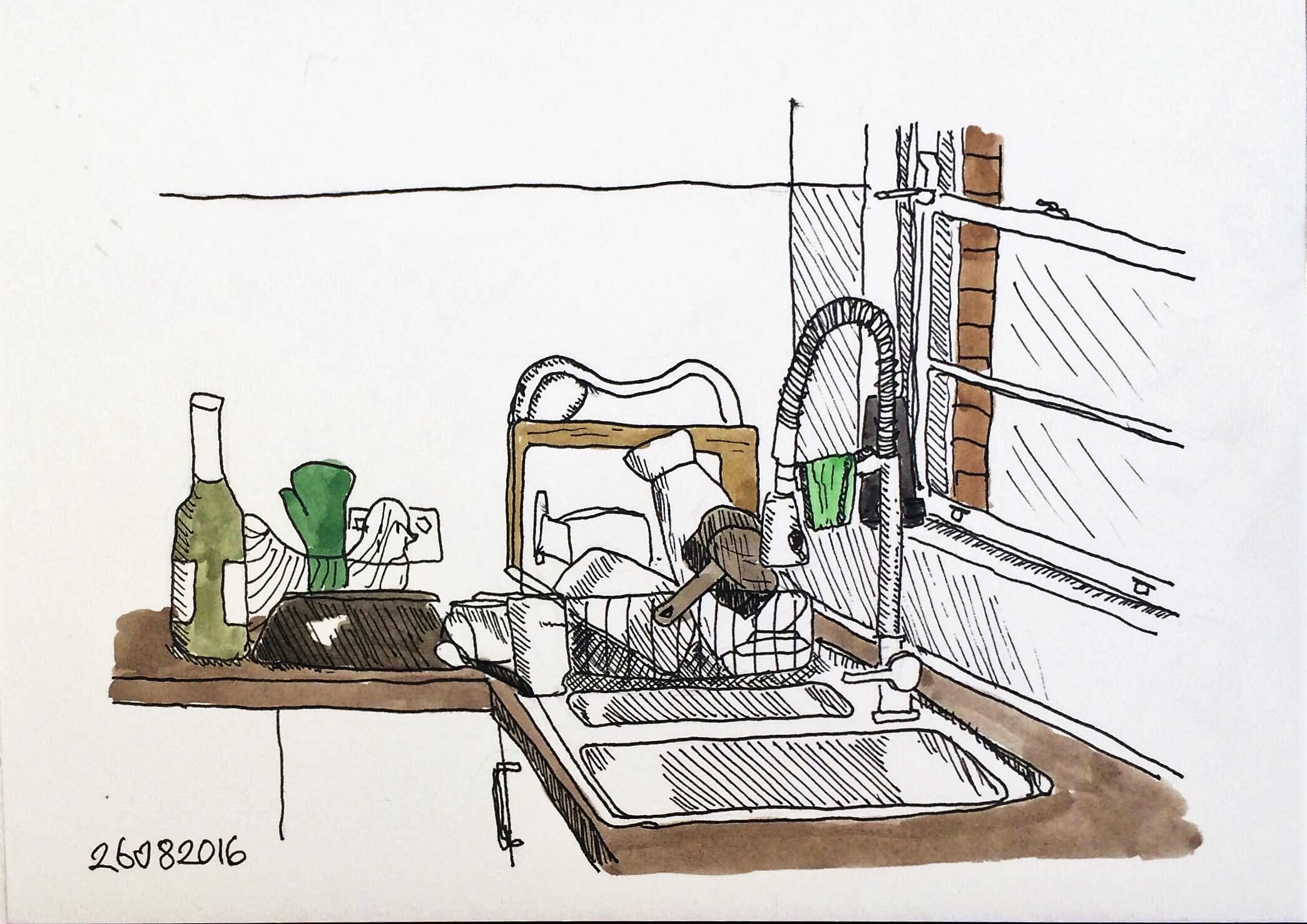 kitchen sink drawing front view