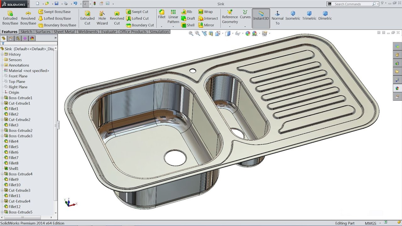 1280x720 Solidworks Tutorial Sketch Kitchen Sink In Solidworks - Kitchen Sink Sketch