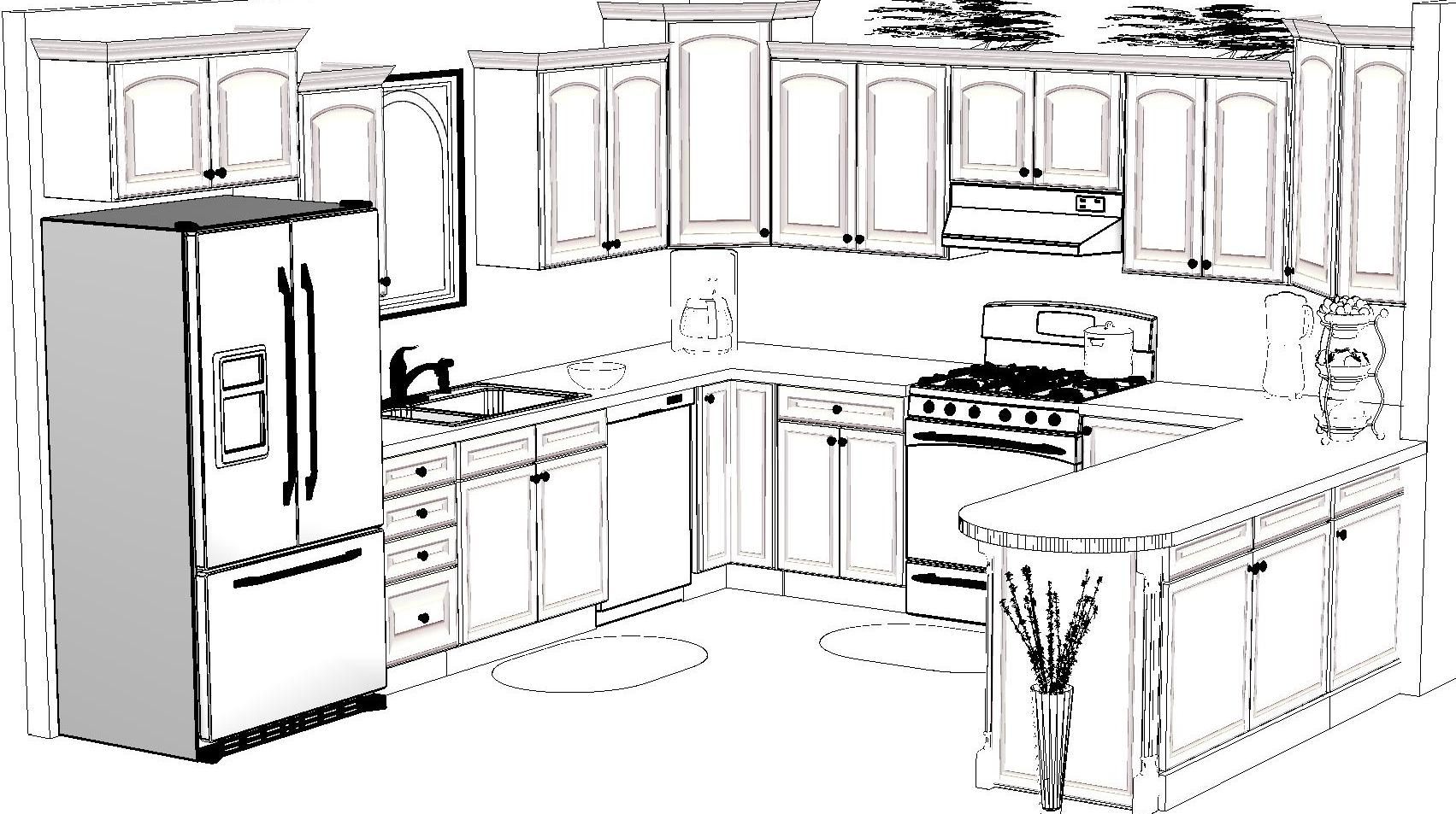 1703x953 Kitchen Design Sketch Awesome 13988 Ic Mimarlik - Kitchen Sketch