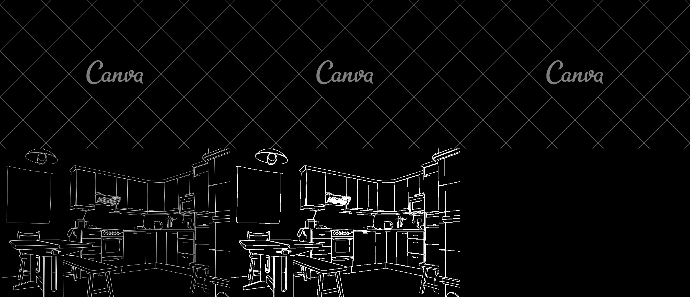 2400x1034 Kitchen Sketch - Kitchen Sketch