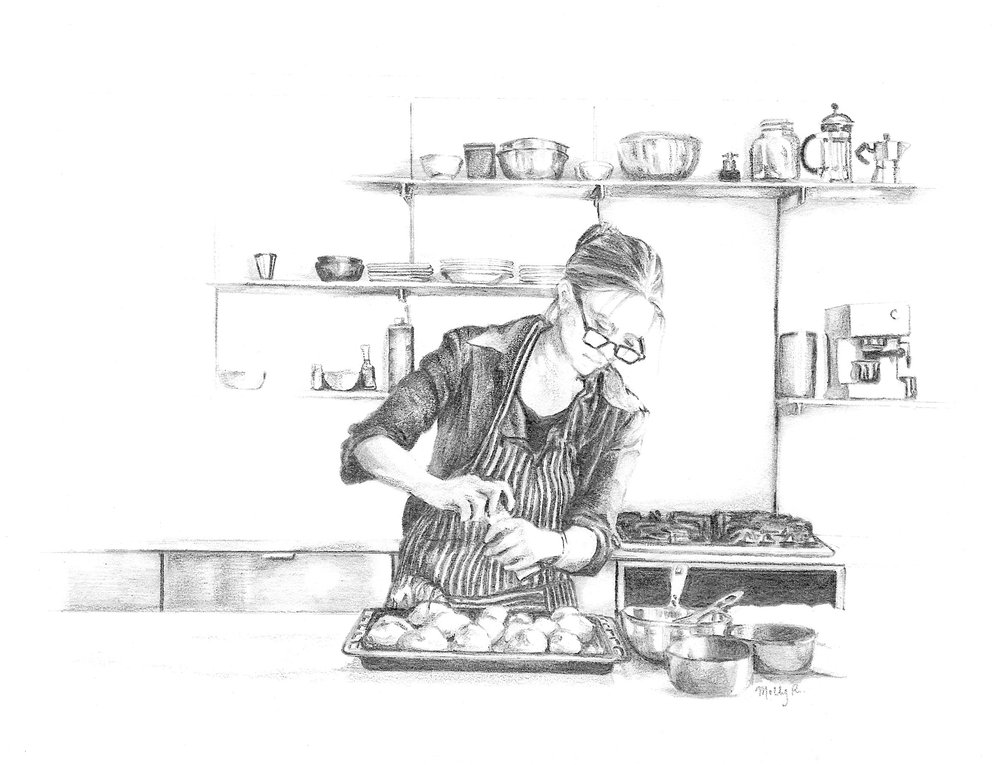 1000x765 The Kitchen Drawing Series Molly Reeder Illustrator And Baker - Kitchen Sketch
