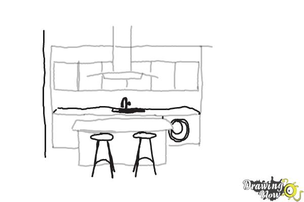 600x400 How To Draw A Kitchen - Kitchen Sketch