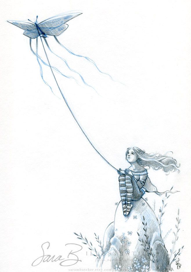 658x935 Golden Kite - Kite Sketch