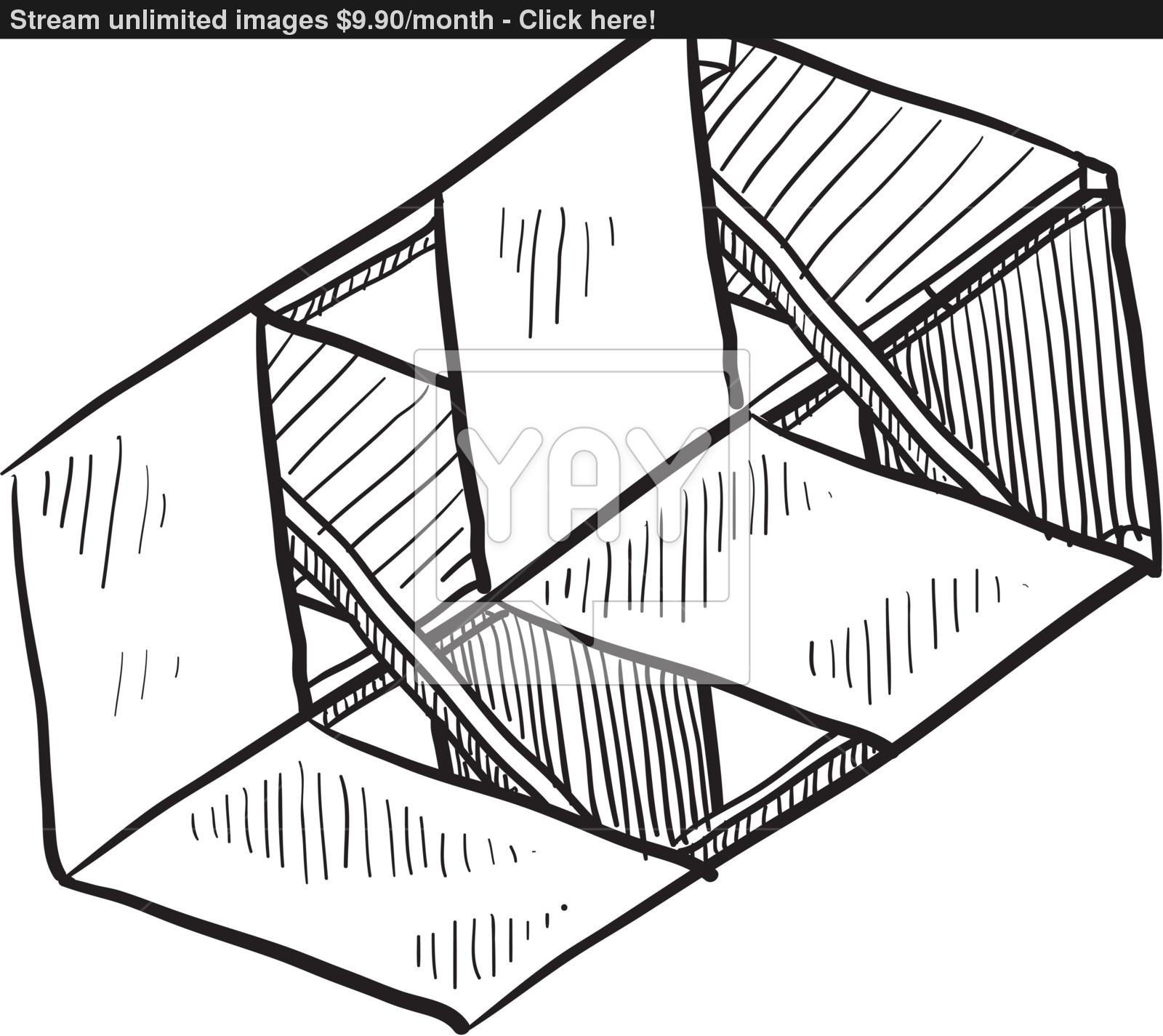 1600x1425 Boxkite Sketch Vector - Kite Sketch