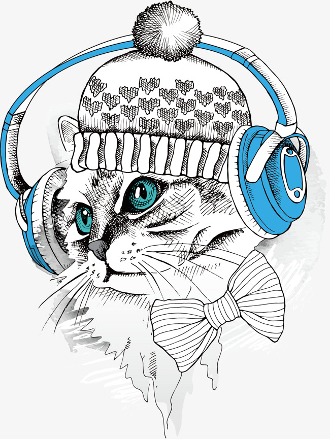 650x865 Sketch Kitten Vector, Sketch Vector, Hand, Wool Hat Png And Vector - Kitten Sketch
