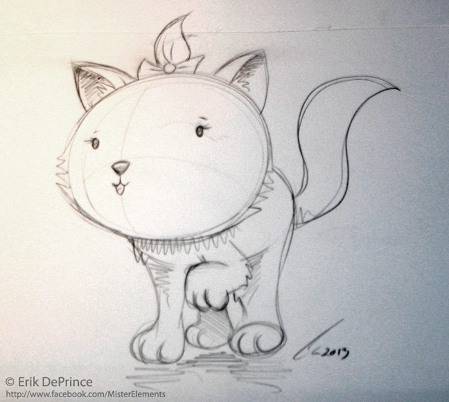 648x581 Cute Kitten Sketch Erik - Kitten Sketch