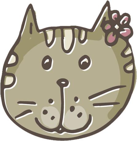 445x457 Cute Kitty Cat Face Cartoon Sketch Emoji - Kitty Cat Sketch