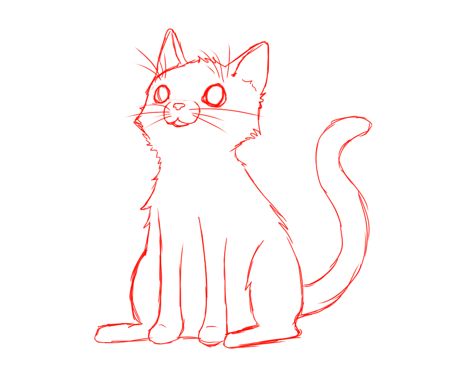 875x735 Fat Kitty Cat Sketch By Snowcakelampan - Kitty Cat Sketch