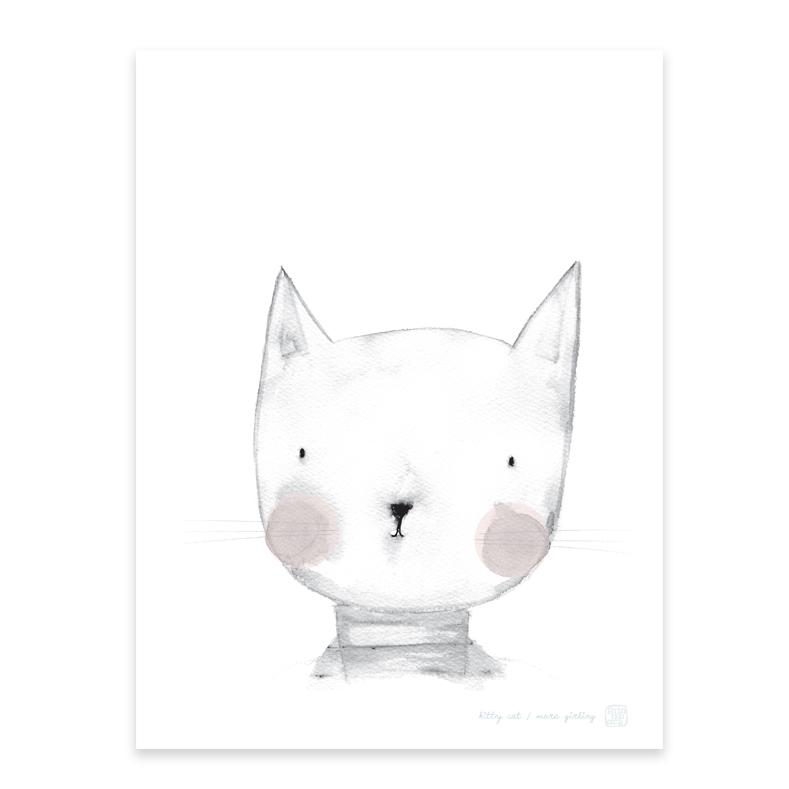 789x789 Kitty Cat Art Print The White Room Interiors - Kitty Cat Sketch