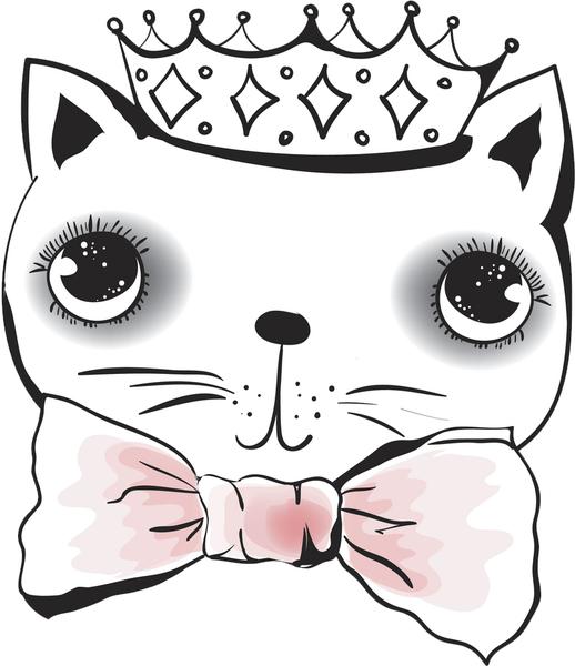 518x600 Pen Sketch Royal Spoiled Kitty Cat - Kitty Cat Sketch