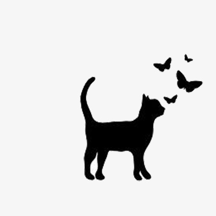 425x425 Silhouette Cat, Cat Clipart, Kitty, Sketch Png Image And Clipart - Kitty Sketch