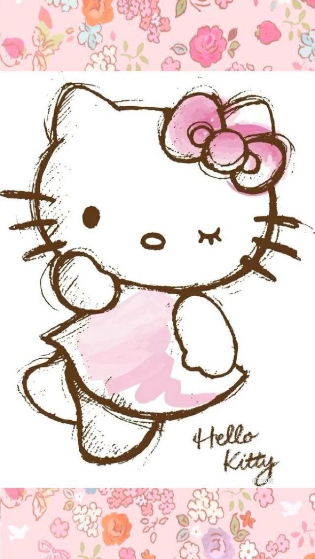 640x1136 Sketch Hello Kitty Hello Kitty, Hello Kitty - Kitty Sketch