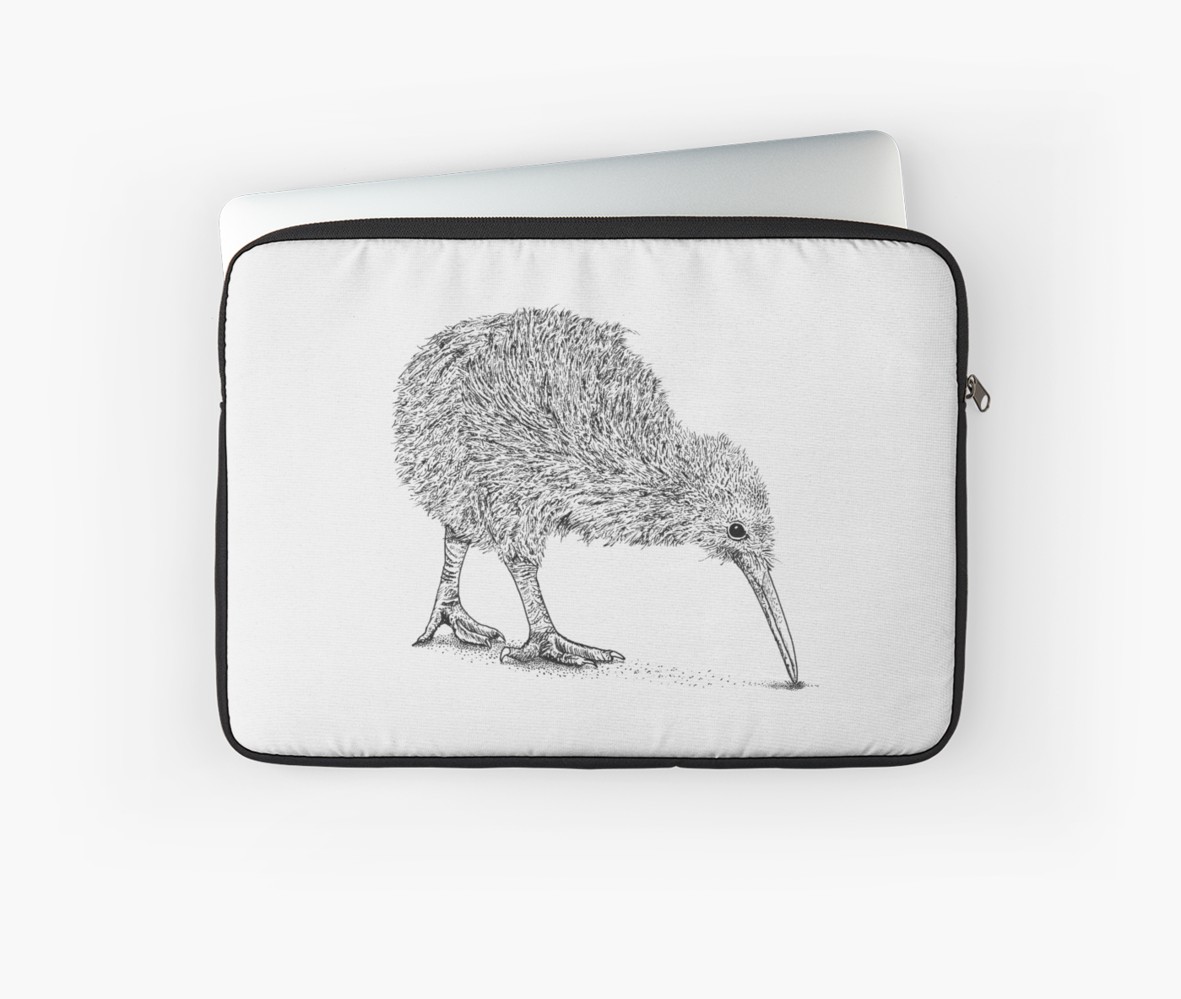 1181x999 Kiwi Drawing Laptop Sleeves By Weirdbird Redbubble - Kiwi Sketch