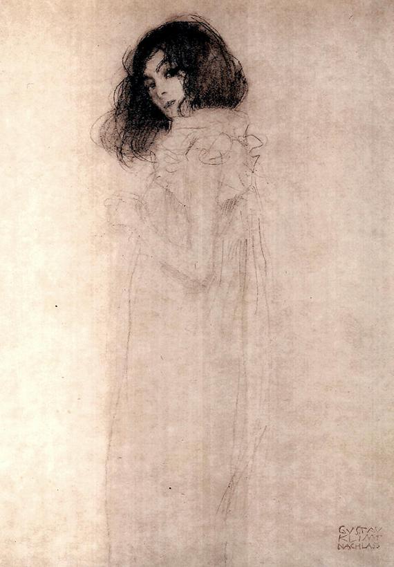 570x820 Gustav Klimt Drawings Vintage Art Prints Young Woman Etsy - Klimt Sketches