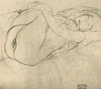 333x292 Studie Zu Danae 1907, Study For Danae By Gustav Klimt - Klimt Sketches