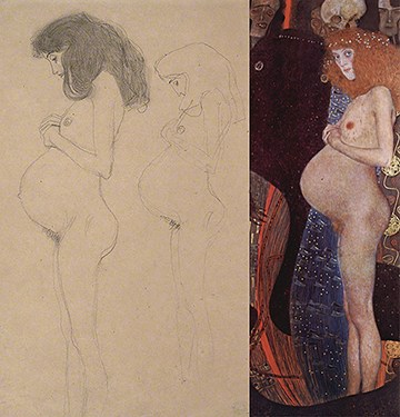 360x375 The Gustav Klimt Drawings Inside The Mind Of A Master Draftsman - Klimt Sketches