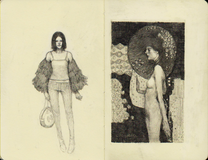 795x615 Eraser Dust Everywhere Fashion Sketch And Klimt Emulation - Klimt Sketches